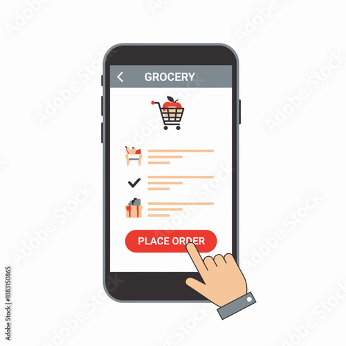 Online Grocery Shopping Experience: Ordering Fresh Produce and Placing Order Easily on Smartphone