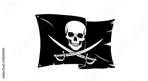 Pirate flag with skull.