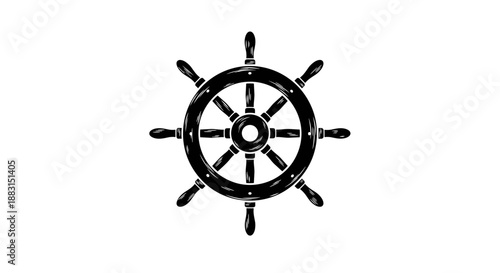 Ship Steering Wheel Illustration.