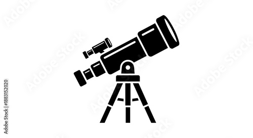 Telescope on a tripod stand.