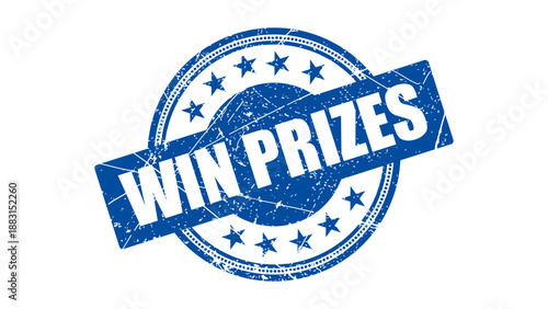 Win prizes stamp with grunge texture