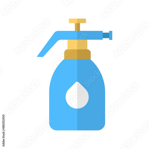 Gardening pressure spray pump bottle flat color icon
