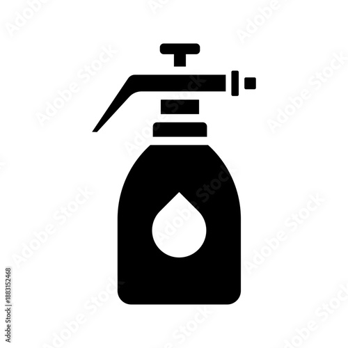 Gardening pressure spray pump bottle solid glyph icon
