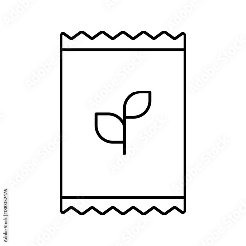 Gardening seeds packet envelope organic line art icon
