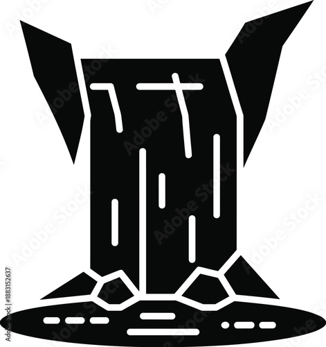 Tree stump silhouette icon, cut wood log illustration, deforestation and forestry symbol, black and white vector design