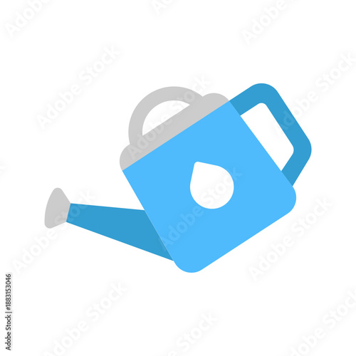 Watering can garden tool irrigation flat color icon
