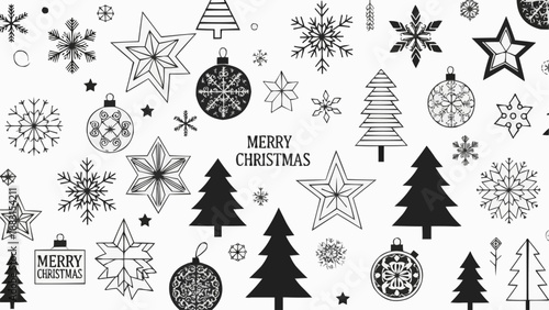 set of christmas trees