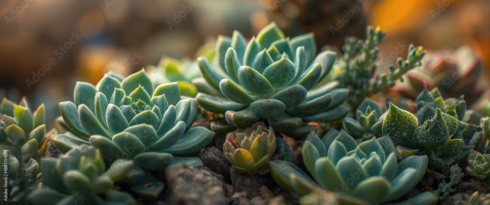 Obraz premium Beautiful Succulents Captured at an Artistic Angle - Nature at Its Best