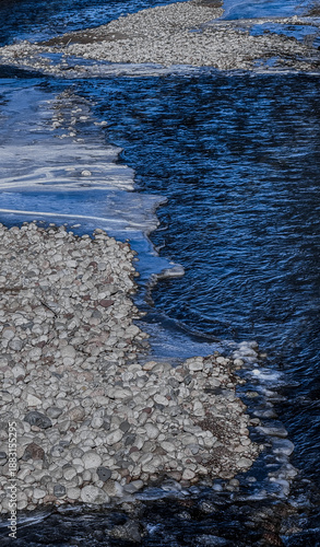 A deep riverbed in the city