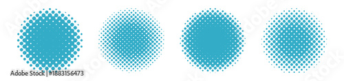 ドット・ハーフトーンの円セット　ベクター　コレクションAbstract dot circle, circle halftone geometric dot gradient