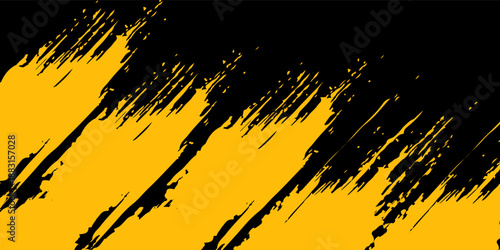 black and yellow abstract dirty grunge background banner, empaty good