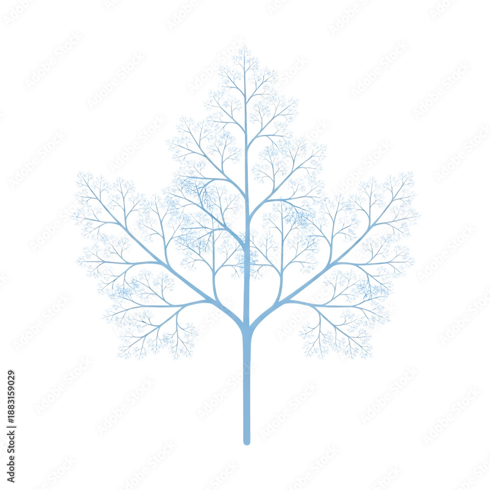 Obraz premium A delicate and intricate white leaf with detailed veins and branches isolated on a transparent background