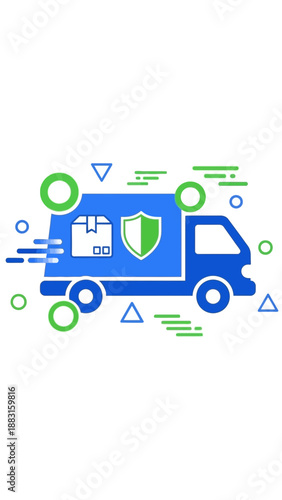 Secure Delivery Icon Representing Transportation and Protection for Modern Logistics
