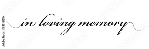 In loving memory text vector written with an elegant typography. .Vector illustration Eps 10 .