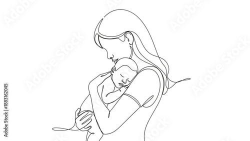 Mother breastfeeding baby loving care and nourishment tender moment