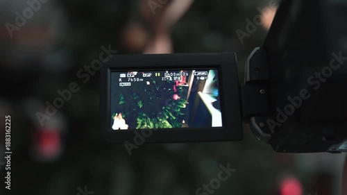 Shooting home video with retro camcoder.