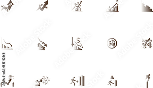 Business growth and success concept with rising graph and network teamwork vector illustration