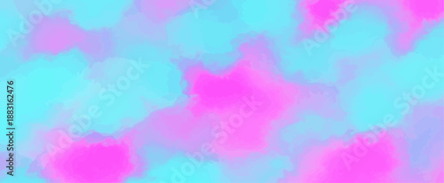 Vibrant Abstract Watercolor Background Texture with Neon Pink Magenta and Cyan Blue Gradient Blend