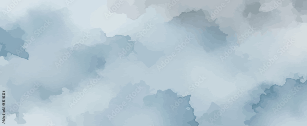 Obraz premium Serene Dusty Blue and Gray Watercolor Wash Texture Abstract Background
