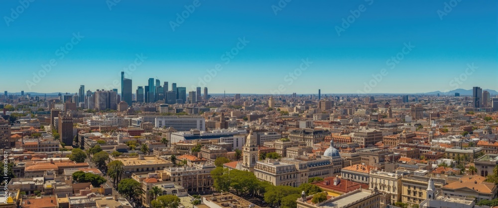 Obraz premium South American Capital Buenos Aires: Aerial View of Eclectic Style Architecture