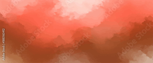Abstract Watercolor Texture Background with Soft Coral Peach and Terracotta Orange Gradient Blending