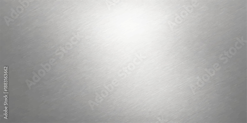 Seamless brushed silver metal plate texture featuring a shiny stainless steel surface pattern and light grey metallic reflection for a modern industrial backdrop wallpaper design