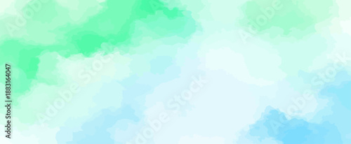 Abstract Mint Green and Soft Blue Watercolor Style Background Texture Design