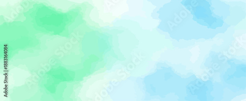 Soft Watercolor Gradient Abstract Background Texture in Mint Green and Sky Blue Tones