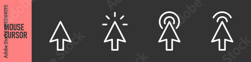 Mouse cursor click icon, flat style, computer clicking arrow - Mouse arrow pointer icon symbol. Color icon set