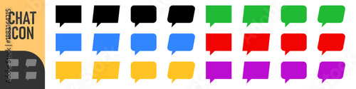 Colored speech bubble shapes with rounded corners, perfect for social media, communication, chat messages, comments, dialogs, and UI design