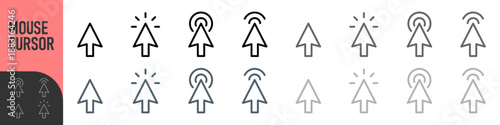 Mouse cursor click icon, flat style, computer clicking arrow - Mouse arrow pointer icon symbol. Color icon set