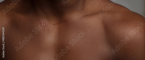 Wallpaper Mural Close-up of a youthful African American man's chest with detailed skin texture for health and cosmetic concepts Torontodigital.ca