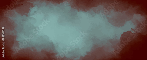 Moody abstract watercolor texture background in dark maroon and muted teal colors