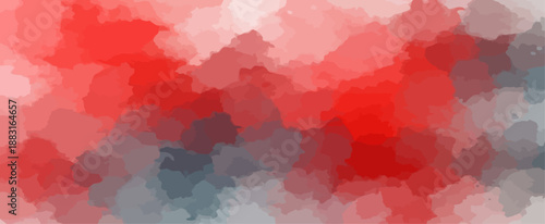 Abstract Watercolor Stain Background in Shades of Red Crimson and Gray