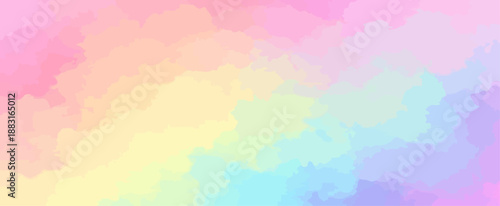 Pastel Rainbow Watercolor Gradient Background Vector Illustration Soft Abstract Texture Dreamy Aesthetic Colors
