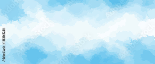 Blue Sky Abstract Watercolor Cloud Background Texture Vector Illustration