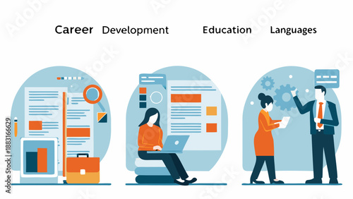 career development and education represented in a modern illustrated graphic design