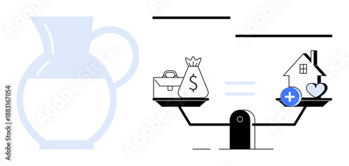 Real estate investment on a scale with financial assets. Real estate signifies stability and growth. Real estate investment can diversify asset portfolios. For finance, property, balance, wealth