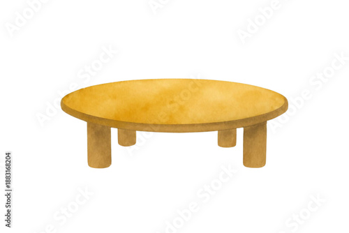 和風テーブル　ちゃぶ台　水彩画風