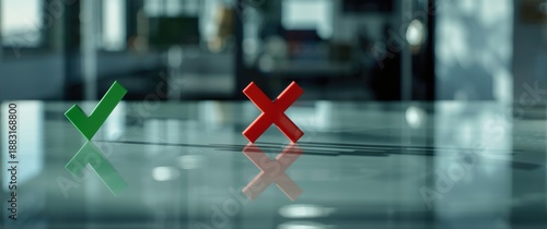 Project feasibility and regulatory compliance illustrated with do and don't symbols, approval, disapproval, and icons