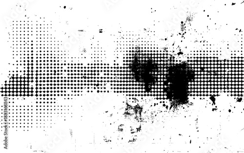 Abstract Grunge Halftone Pattern Overlay. Vintage Print Halftone Texture Overlay. Vector Design.