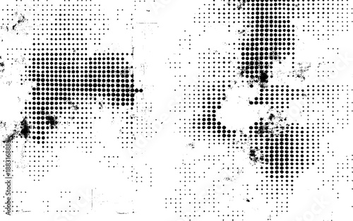 Retro Halftone Dots Grunge Design. Vector Design.