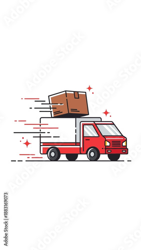 Swift Delivery Van Transporting Package: Express Shipping and Logistics Concept