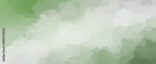 Abstract Watercolor Background in Earthy Green and White Gradient Texture Digital Paint Effect Vector