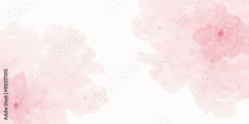 Soft pink rose petals and peony blossoms float across an abstract watercolor background with clouds and spring flowers, creating a beautiful floral sky for a romantic wedding bouquet