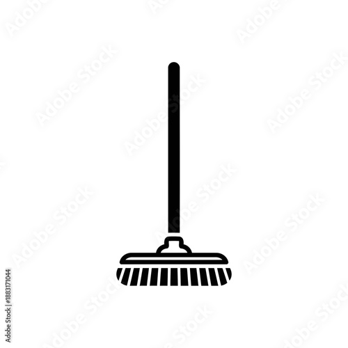 Household Cleaning Broom Stick Flat Vector Icon