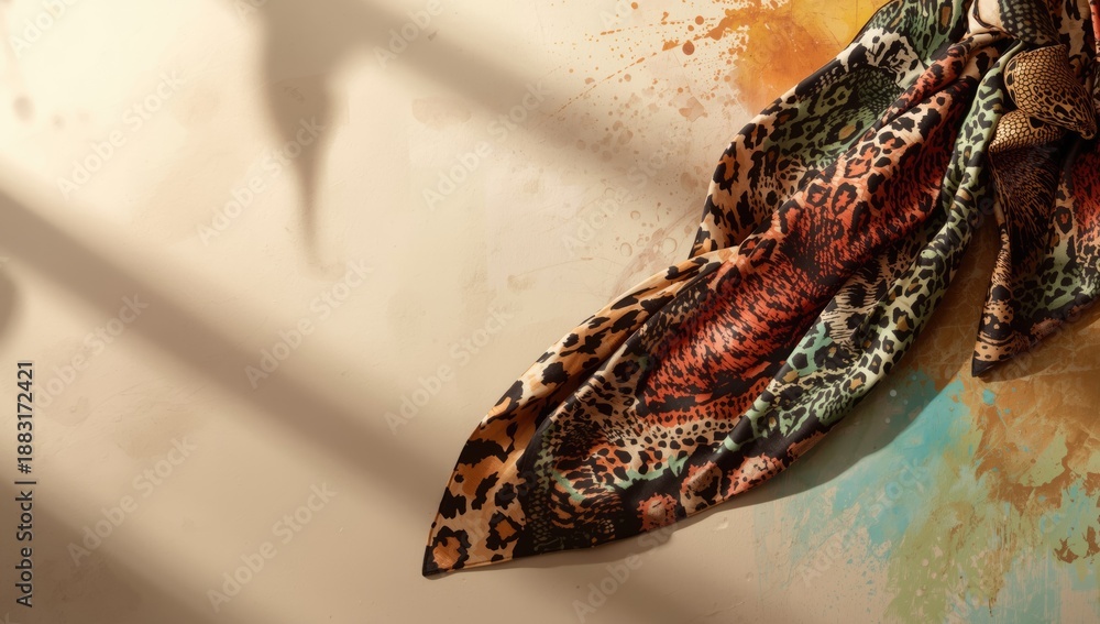 Fototapeta premium Leopard textured textile background used in fashion fabric and accessories, highlighting pattern details