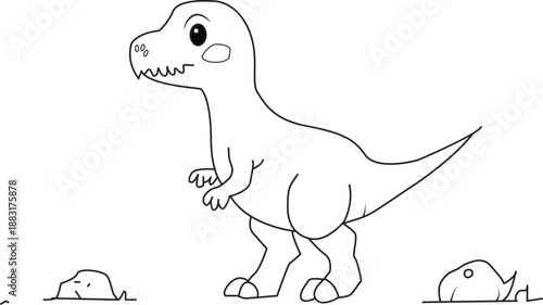 Dinosaur coloring page for kids and adults