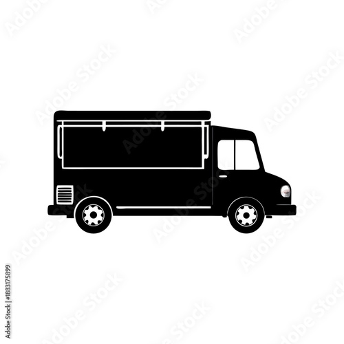 A food truck icon bold outline vector illustration design