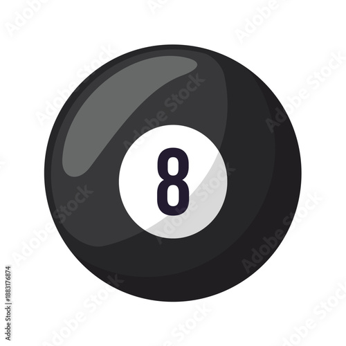Billiard ball vector illustration, billiard ball icon, number 8 billiard ball, number eight ball pool
